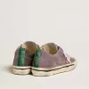 V-Star LAB voor dames in lila leer en glitter met witte ster en zilveren glitter tong