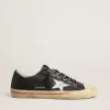 V-Star LTD in blauw leer met zilverkleurige metalen leren ster