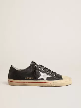V-Star LTD in blauw leer met zilverkleurige metalen leren ster