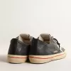 V-Star LTD in blauw leer met zilverkleurige metalen leren ster