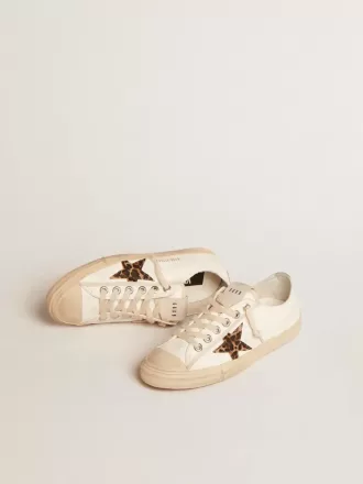 V-Star LTD in nappa met ponyhuidster en zilveren hiellip