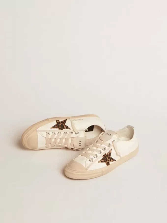 V-Star LTD in nappa met ponyhuidster en zilveren hiellip
