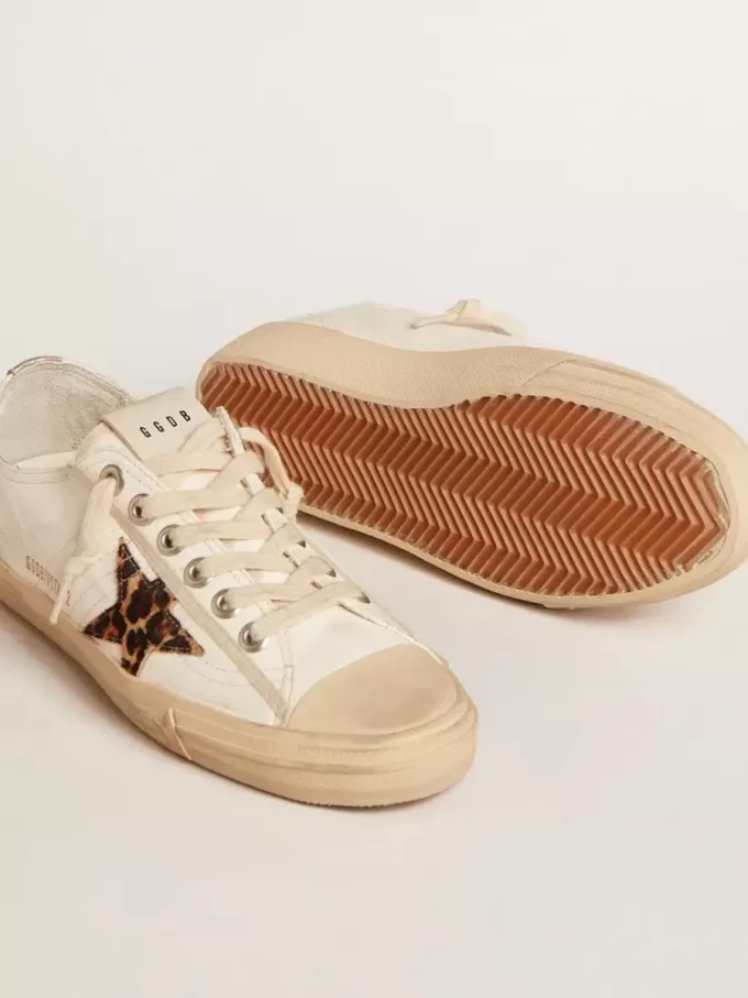 V-Star LTD in nappa met ponyhuidster en zilveren hiellip