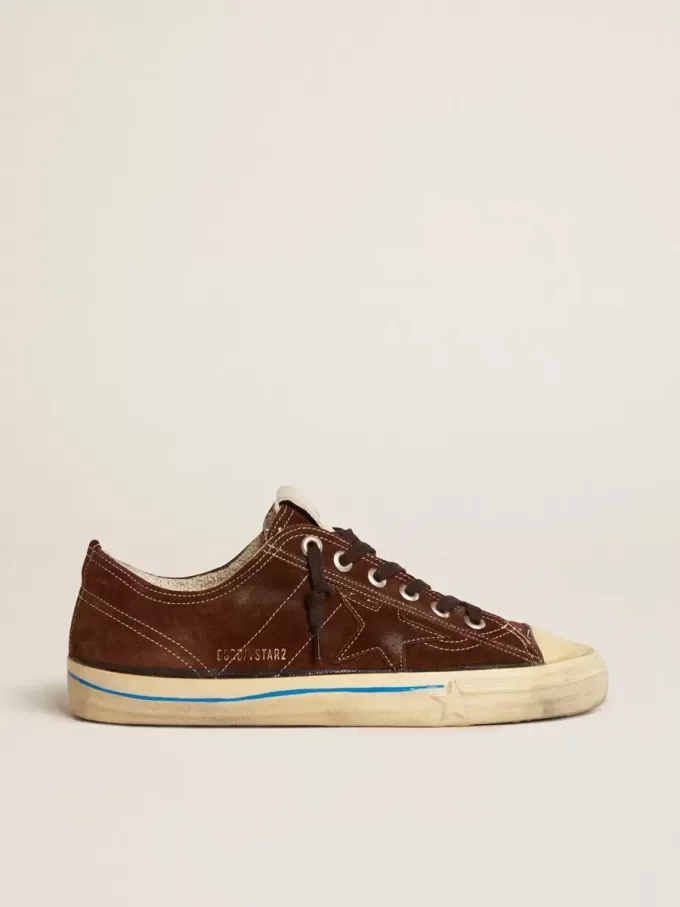 V-Star LTD sneakers voor heren in donkerbruin suède met ton sur ton ster