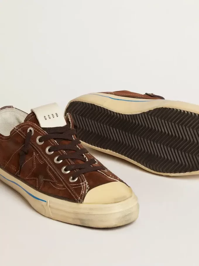 V-Star LTD sneakers voor heren in donkerbruin suède met ton sur ton ster