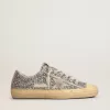 V-Star LTD voor dames in zilver glitter met ijsgrijze suède ster