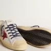 V-Star LTD voor heren in zilverkleurig metallic suède met rode suède ster