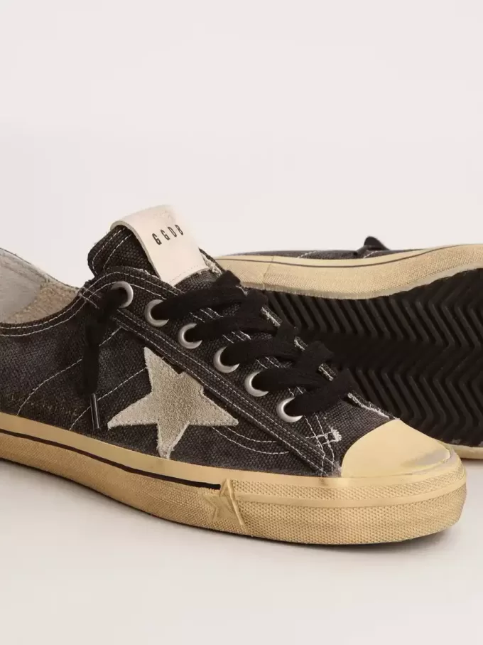V-Star LTD voor heren in zwart canvas met ijsgrijze ster en hiel
