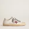 V-Star met roze glitterster en metallic leren hielstuk