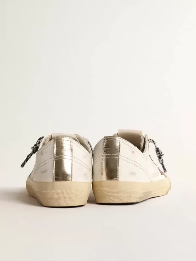V-Star met roze glitterster en metallic leren hielstuk