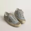 V-Star voor dames in lichtblauw canvas met duifgrijze leren ster