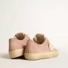 V-Star voor dames in roze suède met crèmekleurige leren ster