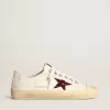 V-Star voor dames in wit nappa met rode glitterster
