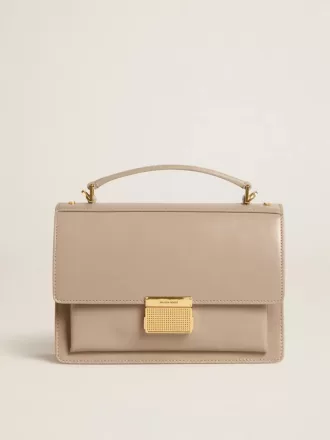 Venezia-tas in beige leer met gouden details