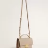 Venezia-tas in beige leer met gouden details