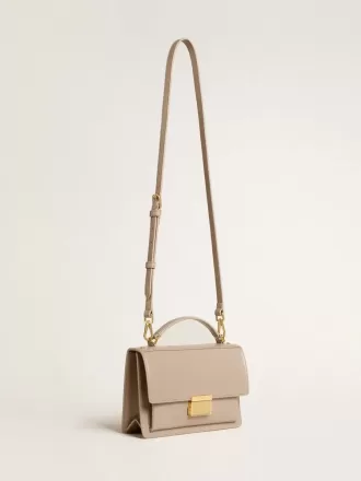 Venezia-tas in beige leer met gouden details