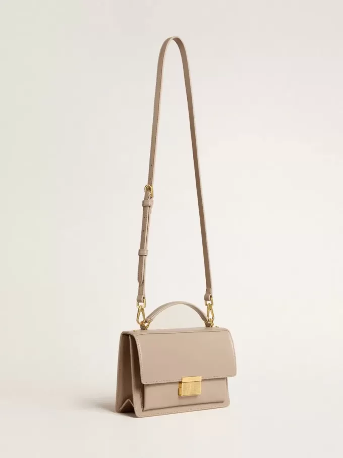 Venezia-tas in beige leer met gouden details