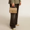 Venezia-tas in beige leer met gouden details