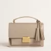 Venezia-tas in beige leer met gouden details