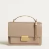 Venezia-tas in beige leer met gouden details