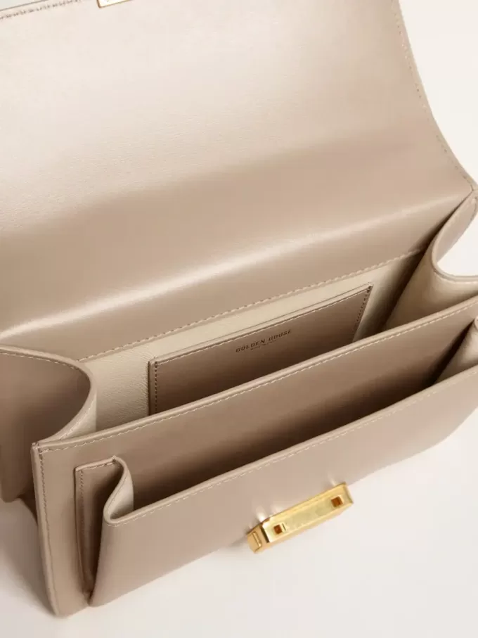 Venezia-tas in beige leer met gouden details