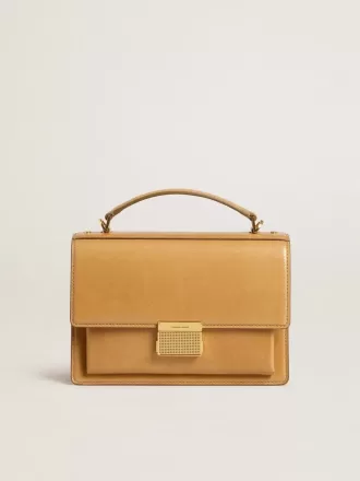 Venezia-tas in okergeel reliëfleer met gouden details