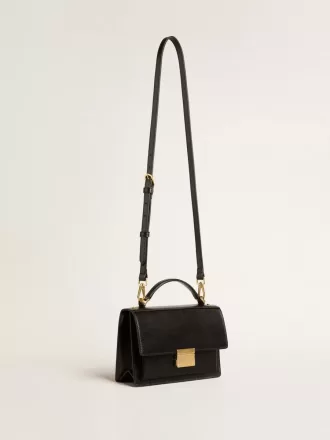 Venezia-tas in zwart leer met gouden details