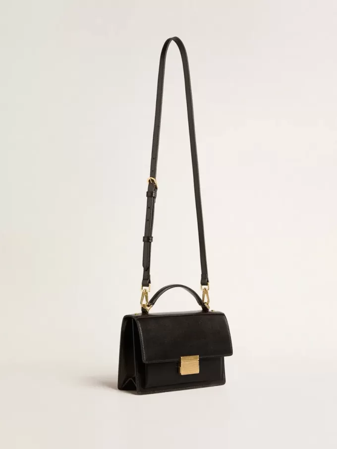 Venezia-tas in zwart leer met gouden details