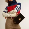 Venezia-tas in zwart leer met gouden details