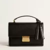 Venezia-tas in zwart leer met gouden details
