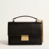 Venezia-tas in zwart leer met gouden details