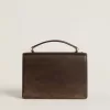 Venezia-tas van vintage donkerbruin reliëfleer met gouden details