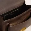 Venezia-tas van vintage donkerbruin reliëfleer met gouden details