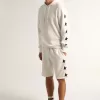 Vintage witte bermuda voor heren met contrasterende zwarte sterren