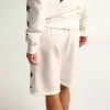 Vintage witte bermuda voor heren met contrasterende zwarte sterren