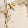 Vita-tas in boterkleurig leer met gouden details