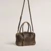 Vita-tas in bruin vintage leer met gouden details
