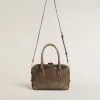 Vita-tas in bruin vintage leer met gouden details