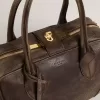 Vita-tas in bruin vintage leer met gouden details