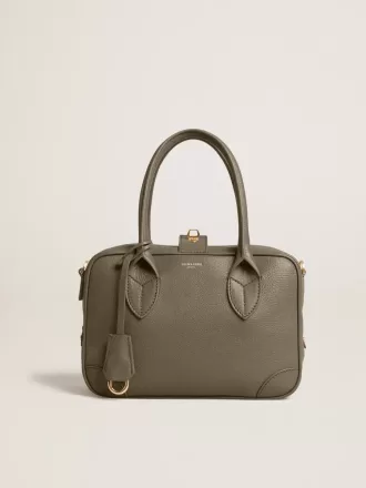 Vita-tas in saliegroen leer met gouden details