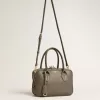Vita-tas in saliegroen leer met gouden details