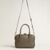 Vita-tas in saliegroen leer met gouden details