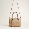 Vita-tas in taupe leer met gouden details
