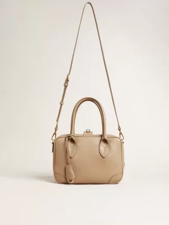 Vita-tas in taupe leer met gouden details