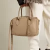 Vita-tas in taupe leer met gouden details