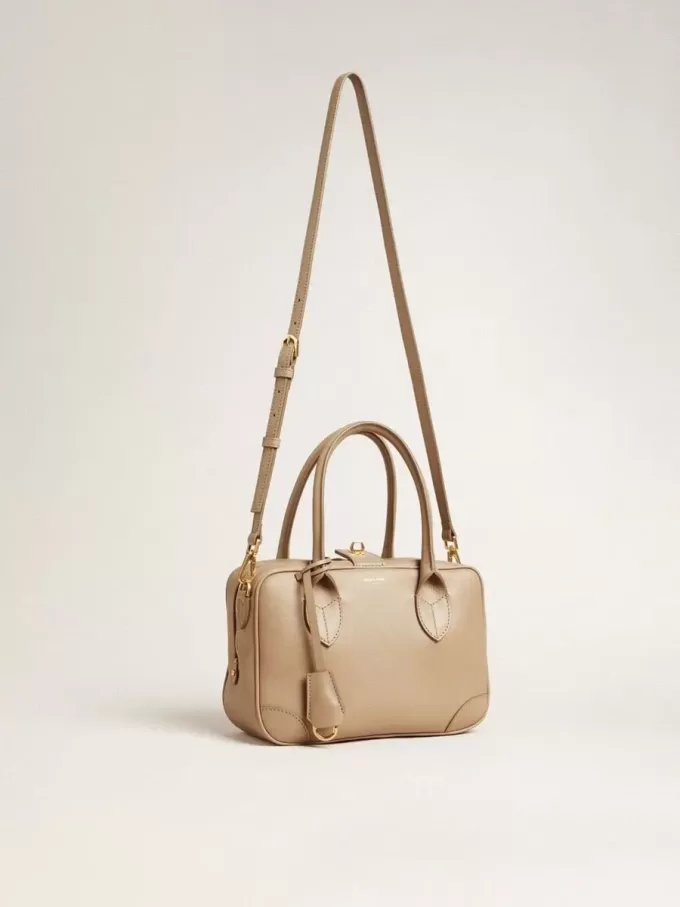 Vita-tas in taupe leer met gouden details