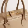 Vita-tas in taupe leer met gouden details