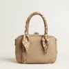 Vita-tas in taupe leer met gouden details