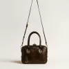 Vita-tas in zwart distressed leer met gouden details