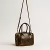Vita-tas in zwart distressed leer met gouden details